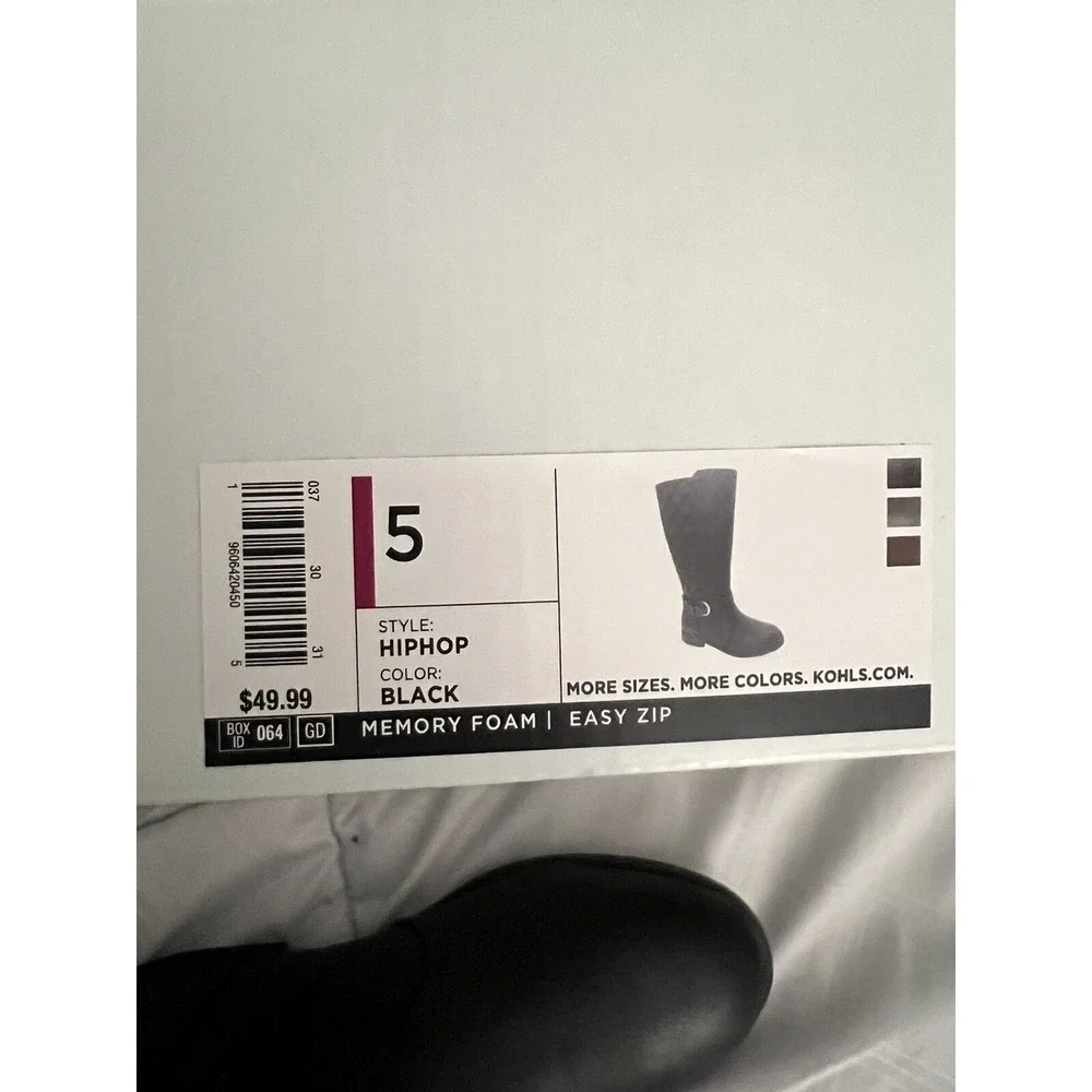 Sonoma Black Girls Knee High Boots Size 5‎ Memory Foam